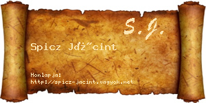 Spicz Jácint névjegykártya